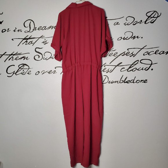 Comfortable Burgundy Short Sleeve Pant Jumpsuit Romper from Balera, M - Picture 5 of 9